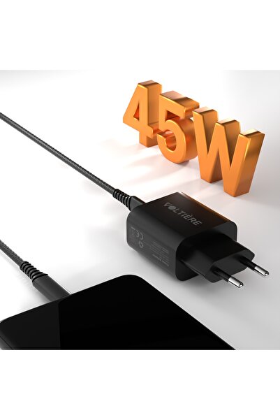 NO BRAND Kit Voltière: Încărcător de perete GaN de 45W + Cablu USB-C de 200cm