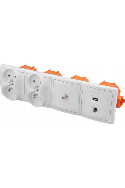 Kontakt-Simon Priză de perete cu alimentare terminală F USB Rj 230V