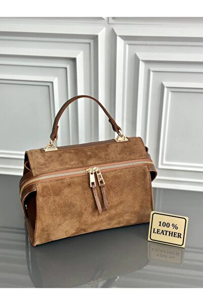 My Easy Shop Mesbag Women's Bag Genuine Suede Leather Shoulder Bag