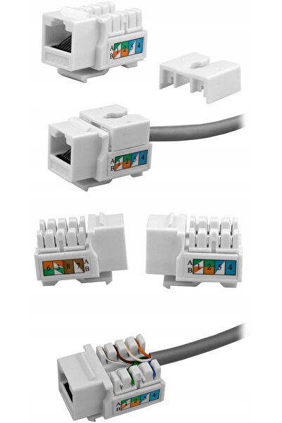 NO BRAND Priză de perete LAN internet 1 USB 1 RJ-45