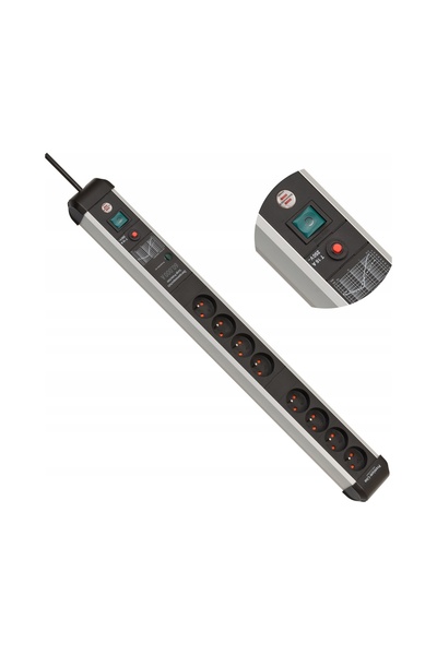 Brennenstuhl Prelungitor electric cu 8 prize, protecție la supratensiune, sig...