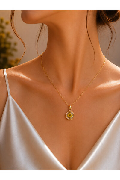 charmove ile kendinizi şımartın Gold Color Zircon Stone Steel Necklace with Y...