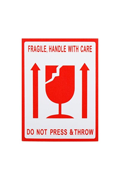 OEM Bandă adezivă pentru ambalare, model ambalare, Fragile, 6x8cm – fixare, i...