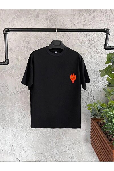 H&GHAMLEGİYİM Unisex Fire Printed Oversize T-shirt
