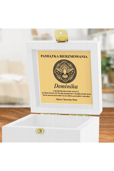 NO BRAND Busolă cu gravură într-o cutie, suvenir pentru prima împărtășanie, p...