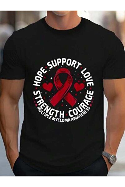 01THEONE 100% Cotton Support Family Multiple Myeloma Awareness T-Shirt Casual...
