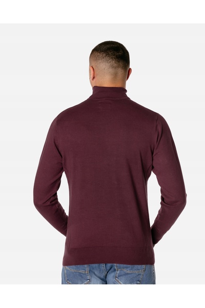 NO BRAND Pulover elegant slim pentru bărbați, guler înalt, clasic, uni, 17 cu...