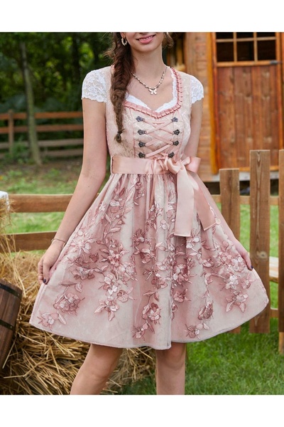 NO BRAND Rochie roz elegantă, cu imprimeu floral, cu design cu imperfecțiuni,...