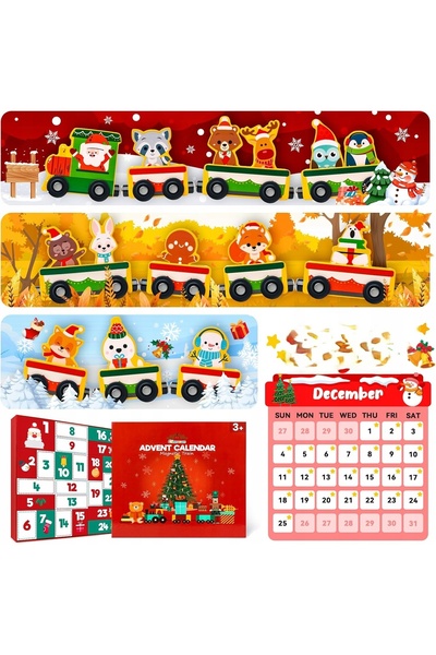 NO BRAND Calendar de Advent Tren Locomotivă Magnetic Cadou Copii Cale ferată