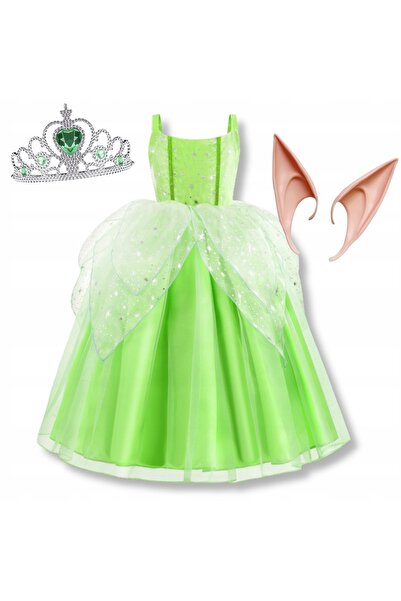 NO BRAND Dzboncek Costum de Zână Elf Coroană Fluture Urechi Rochie 140 146 cm