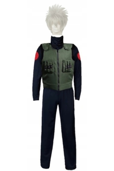 NO BRAND KAKASHI HATAKE NARUTO ANIME PERUCĂ ȘI COSTUM COSPLAY XS/S