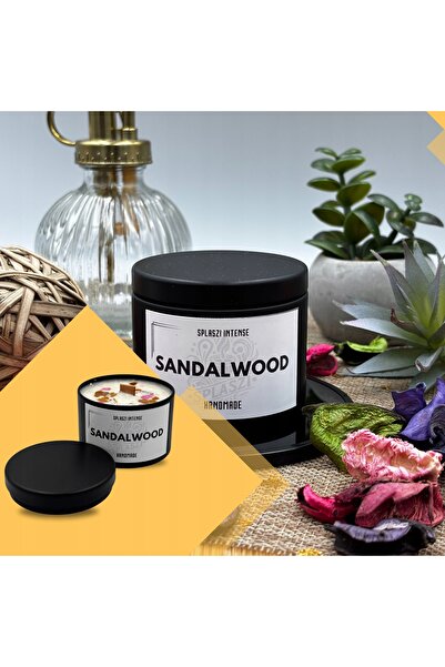 NO BRAND Lumânare Soy cu fitil din lemn natural, parfum santal, 120ml