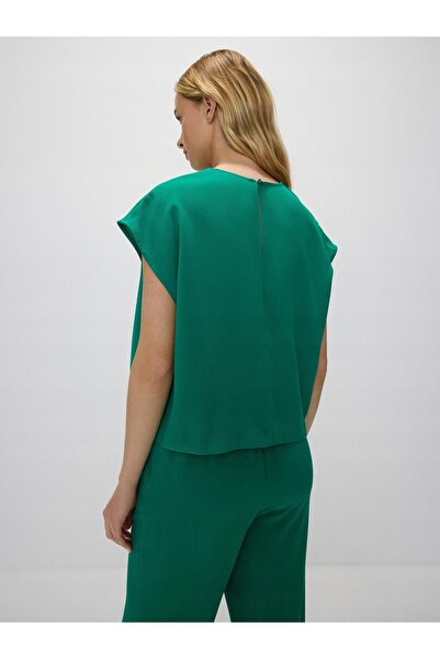 NO BRAND SALOPETĂ VERDE CLASICĂ, DECOLTEU ÎN V, SIMPLĂ, FĂRĂ MODELE, PICIOR D...