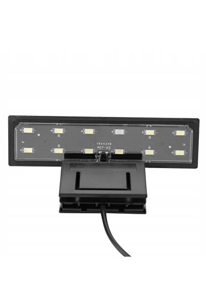 NO BRAND Lampă LED mică cu clemă pentru acvariu 5W 220V 13x3.5x7cm negru