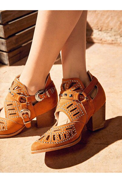 NO BRAND Botine maro cu curea decorativă Shein 38