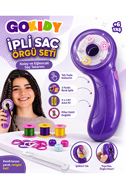 Gokidy Set de împletituri de păr cu șnururi – Modele de păr distractive cu șn...