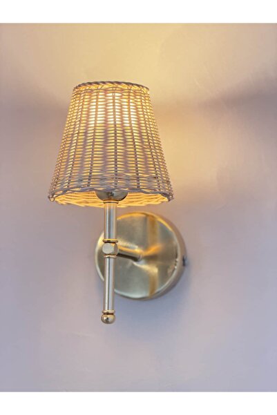 Maison Avf Rattan Bohemian Wall Lighting Wired Sconce - Alt Parlak Gold