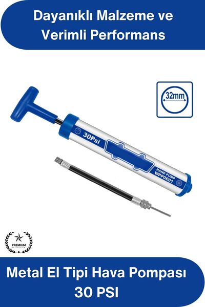Svein # Handpump Metal Handheld Air Pump 30 Psi Mini Bike Tire Ball Inflator ...