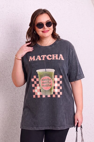 Büyük Moda Matcha Printed Washable Cotton T-Shirt