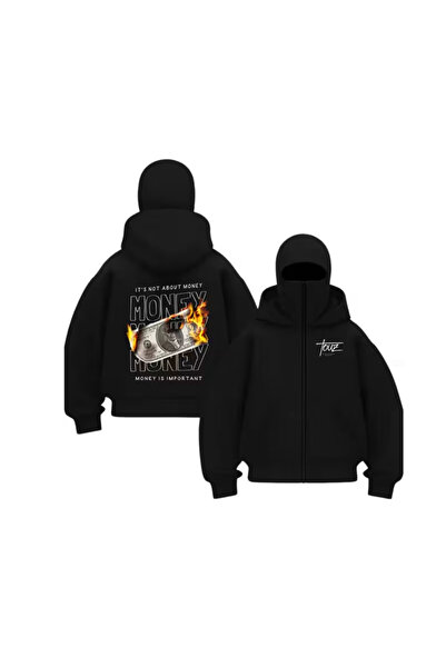 AZIZI TEKSTIL Φούτερ Ninja Unisex με μάσκα χιονιού Ζακέτα με 2 νήματα χοντρό ...
