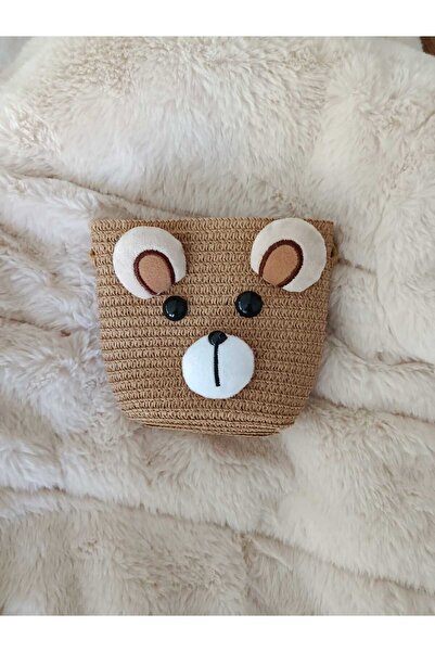 EdButikModa Girl's Straw Crossbody Bag with Teddy Bear Figure |   Mini Summer...