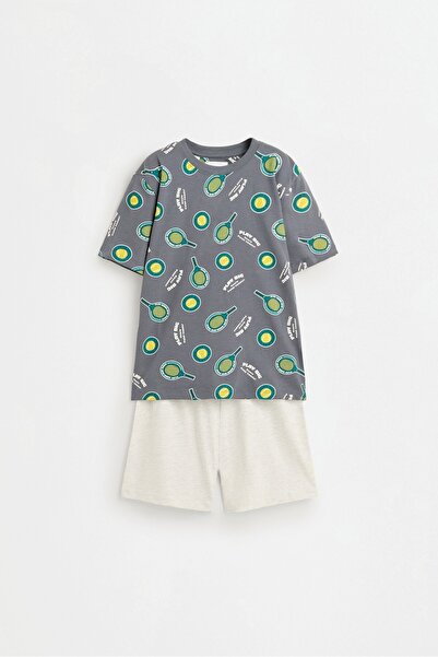 LEFTIES Desenli kısa pijama takımı