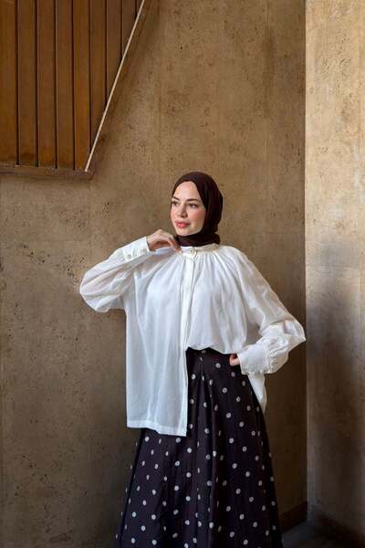 Faya Boutique Beyaz İnce Keten Via Gömlek
