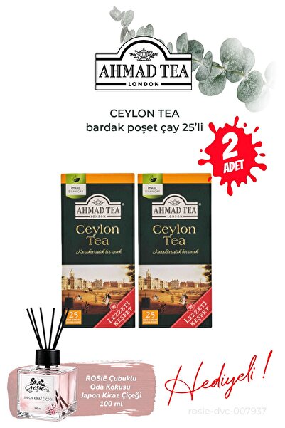 Ahmad Tea Ceylon Tea 25-Pack Cups of Tea Bags 2 Packs and Room Fragrance