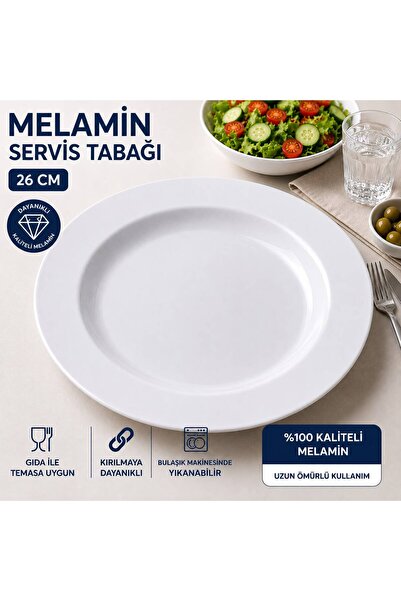 BİZ ZÜCCACİYE Melamine Serving Plate 26 cm