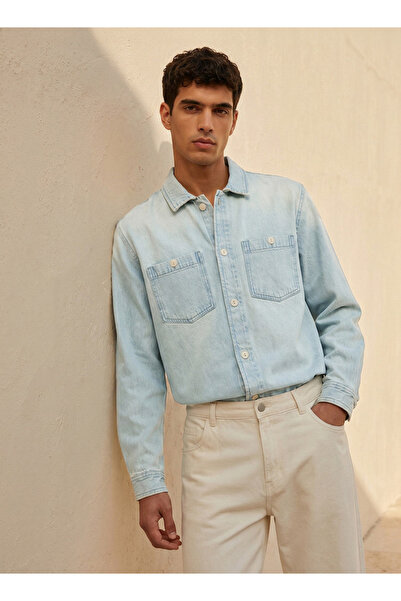 Lee Cooper Relaxed Fit Collared Denim Long Sleeves Shirt