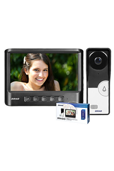 Orno Sonerie video cu ecran lat, fără fir, LCD 7', negru, IMAGO OR-VID-MC-1059/B