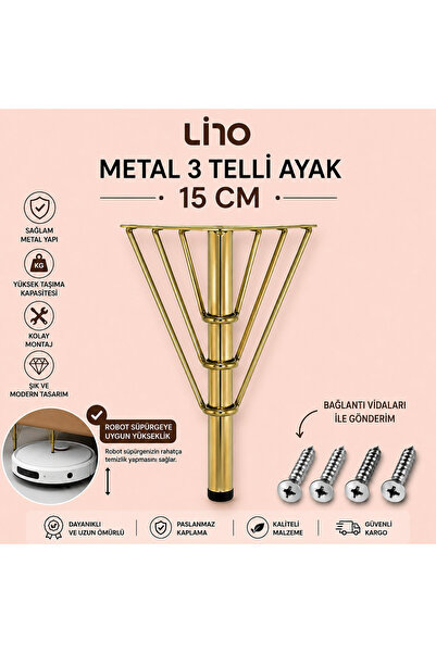 Store TEL AYAK METAL 15 CM DEMİR , GOLD KAPLAMA MOBİLYA,TV ÜNİTESİ,DOLAP,KOLT...