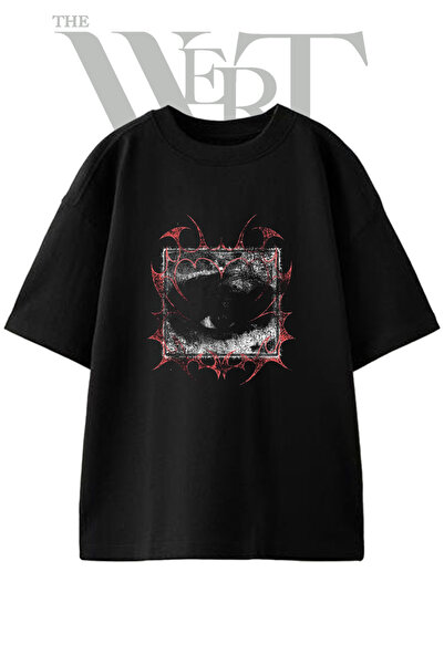 THEWERT Μπλουζάκι Unisex με στάμπα Tribal Eye Design σε μαύρο χρώμα και overs...