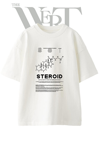 THEWERT Unisex bela majica sa nadimkom "Steroid Design"