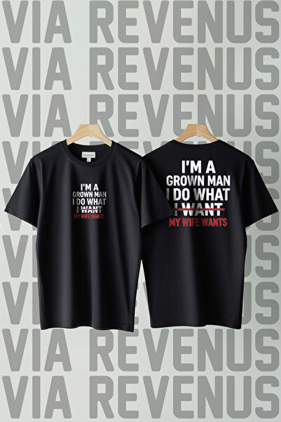 Vordevia Tricou unisex Grown Man, cu imprimeu în față și în spate, croială le...