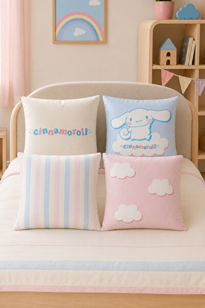 EVPANYA Blue Cinnamorol Patterned 4-Piece Children's and Baby Pillowcase Set
