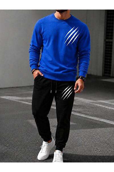 YK WEAR Unisex Premium 3 Pençe Printed Crew Neck Sweatshirt Set