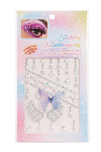 Le Mabelle Girl's Face Stone with Silver Butterfly Figure