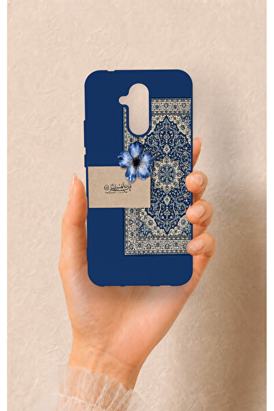 Vip Case Huawei Mate 20 Lite Uyumlu Mavi Etnik Halı Desenli Silikon Kılıf
