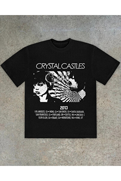 Grafftee Clothing تي شيرت كبير الحجم مطبوع عليه كريستال كاسلز للجنسين