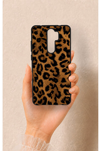 Vip Case Redmi Note 8 Pro Uyumlu Koyu Leopar Deri Desenli Silikon Kılıf