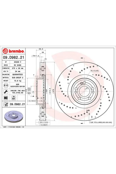 Brembo Set Discuri Frana Mercedes-Benz Gle/Gls 2018-2023