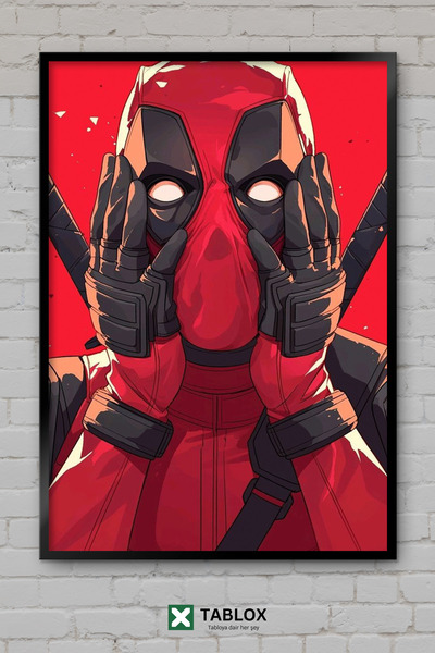 TABLOX Deadpool Super Kahraman Marvel Ahşap Çerçeveli Dekoratif MDF Tablo