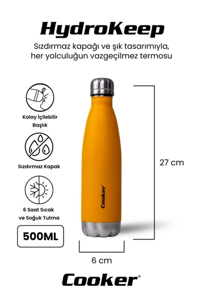 Cooker 500 Ml Paslanmaz Çelik Çift Kat Termos ( Çay Kahve Piknik Kamp Outdoor...
