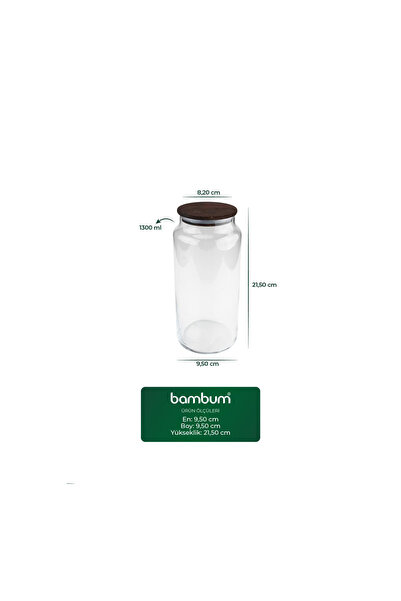Bambum Nero Zone - 6-Piece Glass Storage Container 1300ml Bamboo Lid