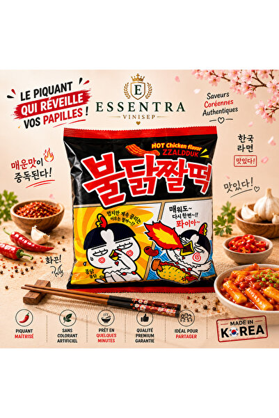 vinisep Buldak Jjaldduk Hot Chicken Flavor Snack Acılı Pirinç Cipsi