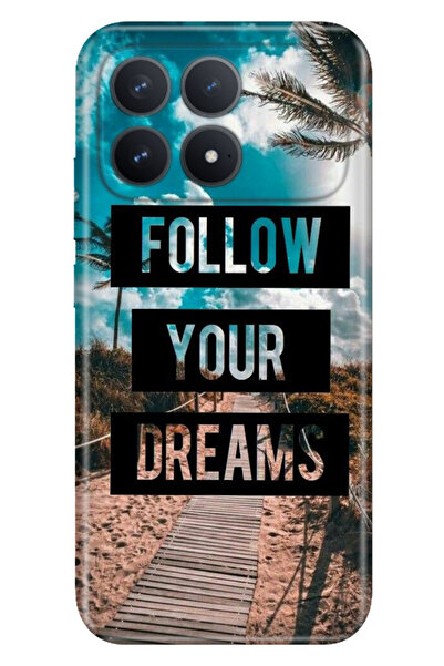 Cekuonline Poco F8 Pro 6.59" Case Decorative Silicone Printed Cover Follow Your Dreams