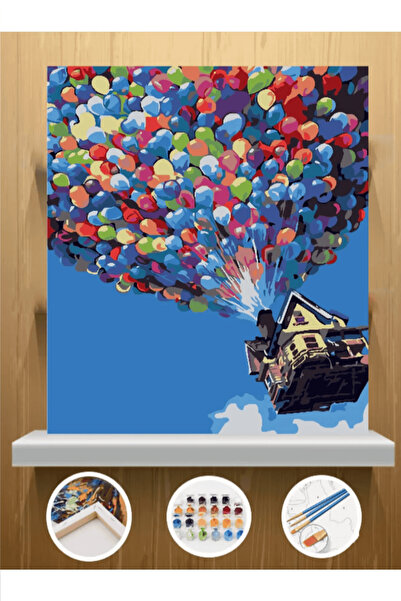 Şahi Workshop Sayılarla Boyama Seti Uçan Ev ve Balonlar 40x50 cm - Numaralı T...