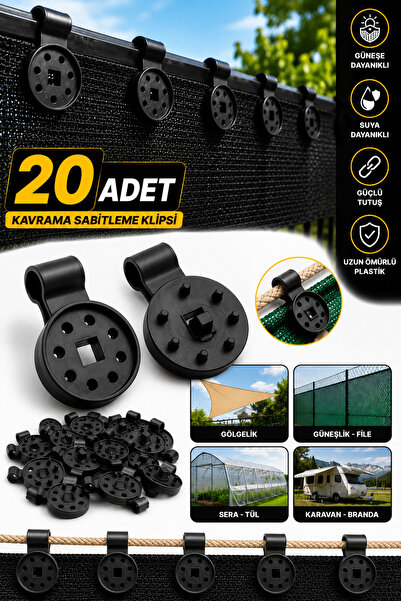 Greathings 20 Adet - Gölge Filesi Klipsi | Gölgelik, Güneşlik, Branda, Sera, ...