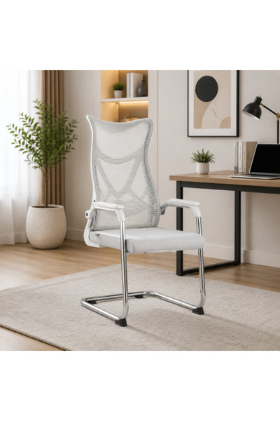 on home كرسي اجتماعات فاخر بتصميم شبكي ثابت - تصميم احترافي وراحة استثنائية ل...